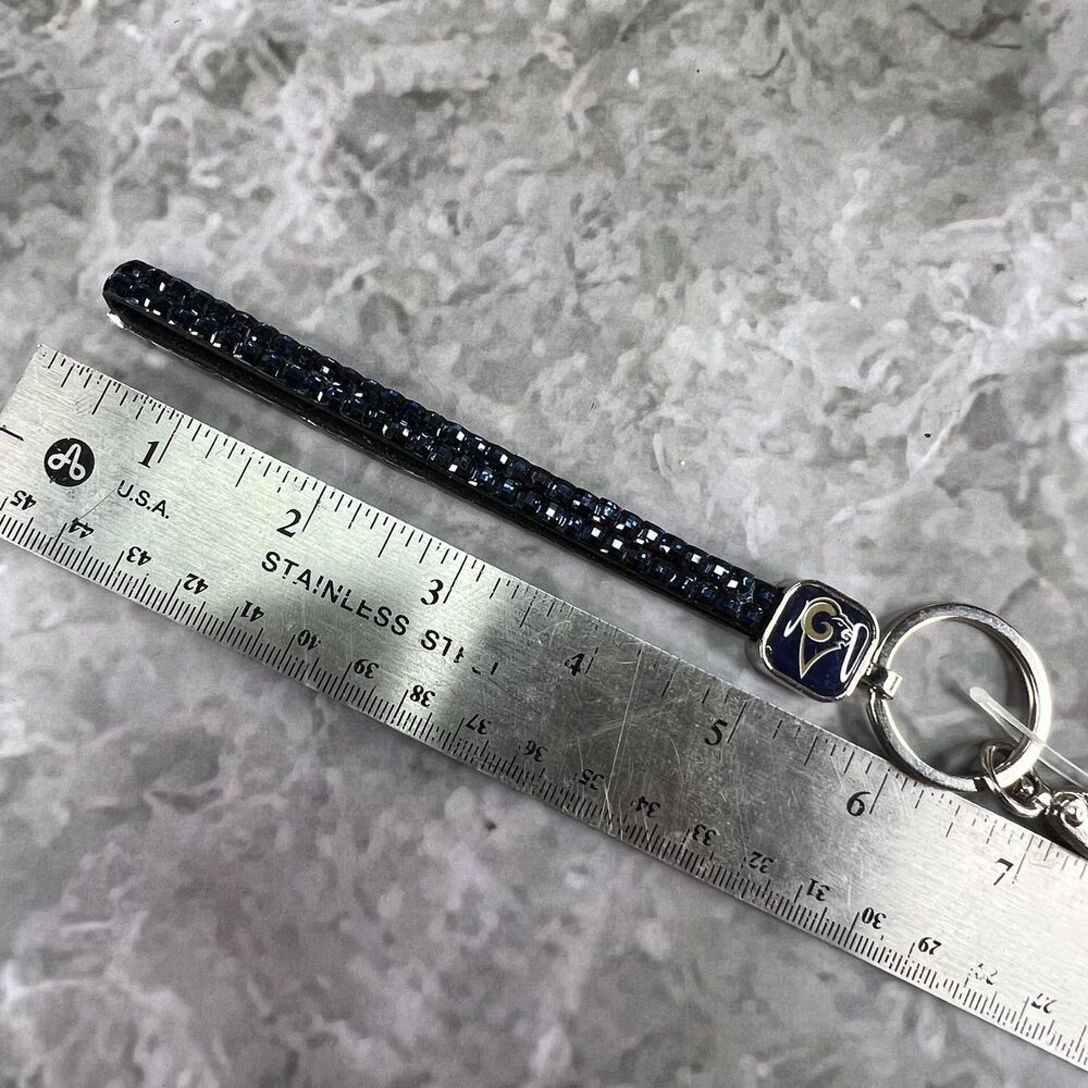 LA Rams NFL Rams Bling Key Strap Rhinestone Keychain Keyring New NWT - Picture 4 of 7